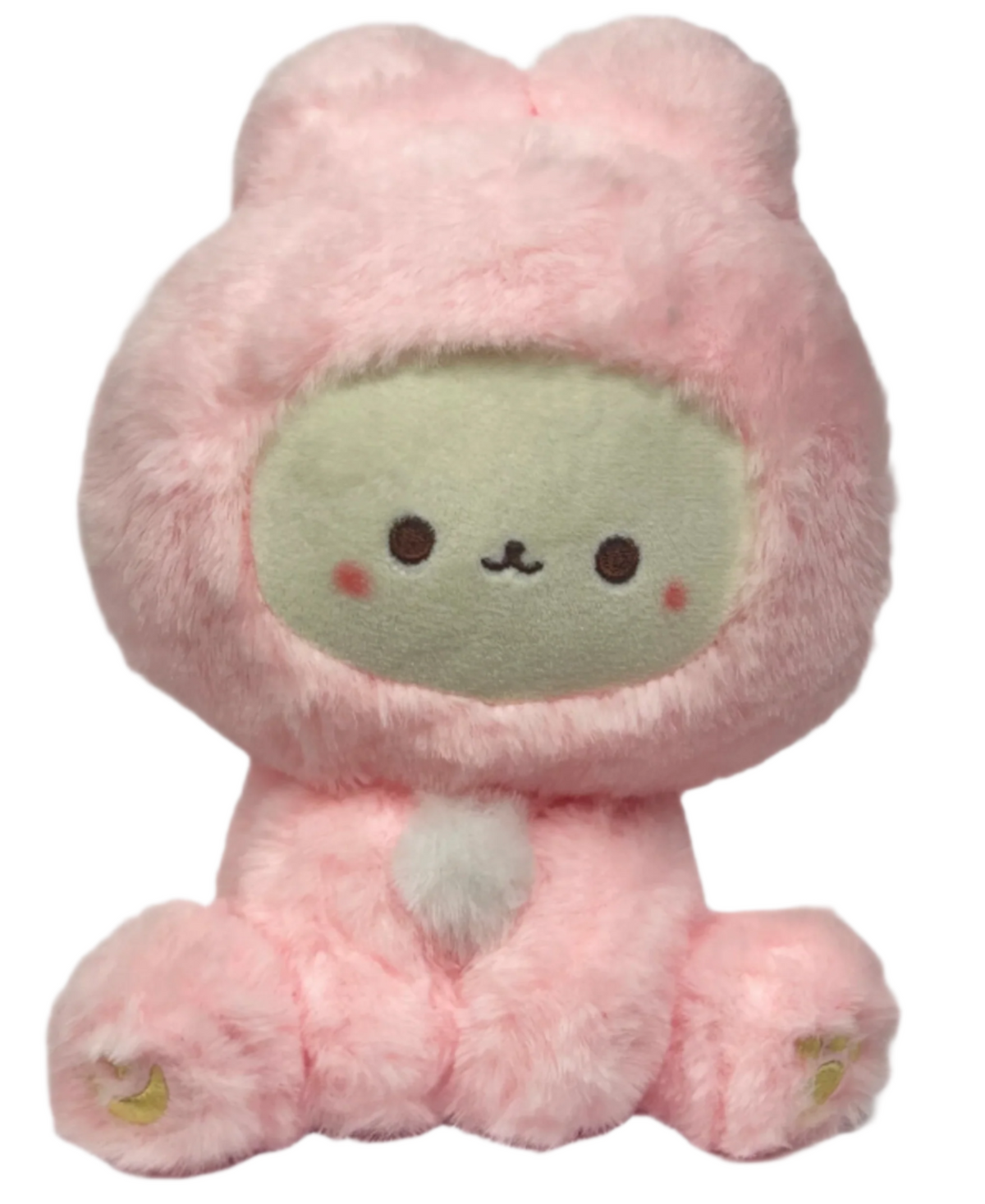 These cuddly Pastel Hooded Animal Plushies are perfect for snuggling at bedtime. Dressed in their soft pastel animal character onesies, they are great for display or for some cozy playtime. Their feet feature individually embroidered shapes making them even cuter with adorable attention to detail! Collect them all or give them as the most adorable gifts!