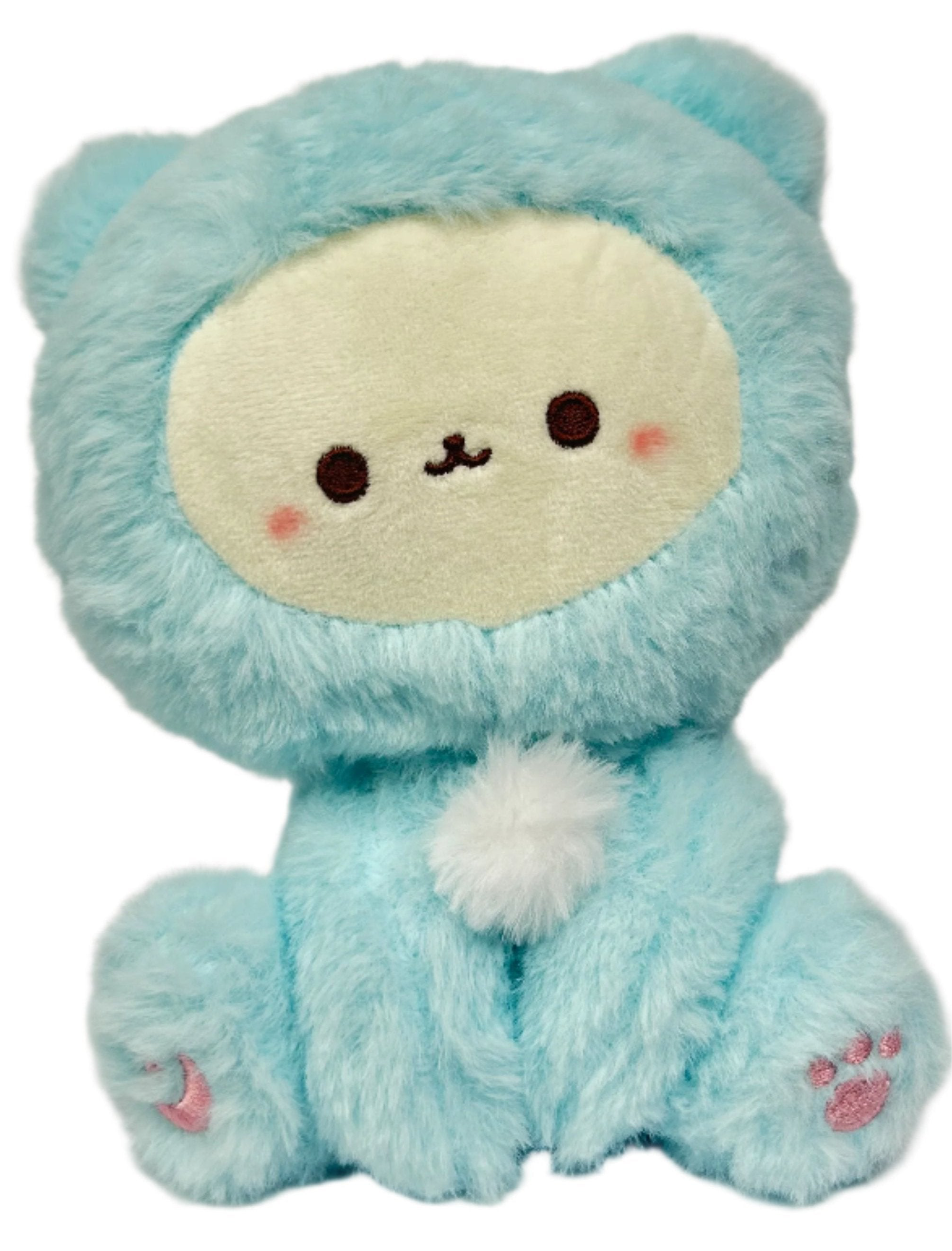 These cuddly Pastel Hooded Animal Plushies are perfect for snuggling at bedtime. Dressed in their soft pastel animal character onesies, they are great for display or for some cozy playtime. Their feet feature individually embroidered shapes making them even cuter with adorable attention to detail! Collect them all or give them as the most adorable gifts!