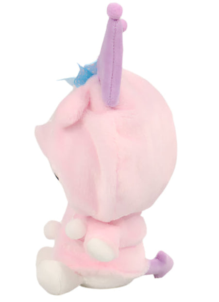 Celebrate the sweetest of friendships with our Kuromi Loves My Melody Friend Pink &nbsp;Hoodie Plushie! This adorable plush features Kuromi dressed in a cozy pink hoodie inspired by her friend My Melody, making it an extra special piece. Crafted from premium soft materials, this heartwarming plushie captures the essence of Sanrio's beloved friendship duo. Whether you're a dedicated collector or simply love the magic of Sanrio friendships, this plush is perfect for cuddles and display. 