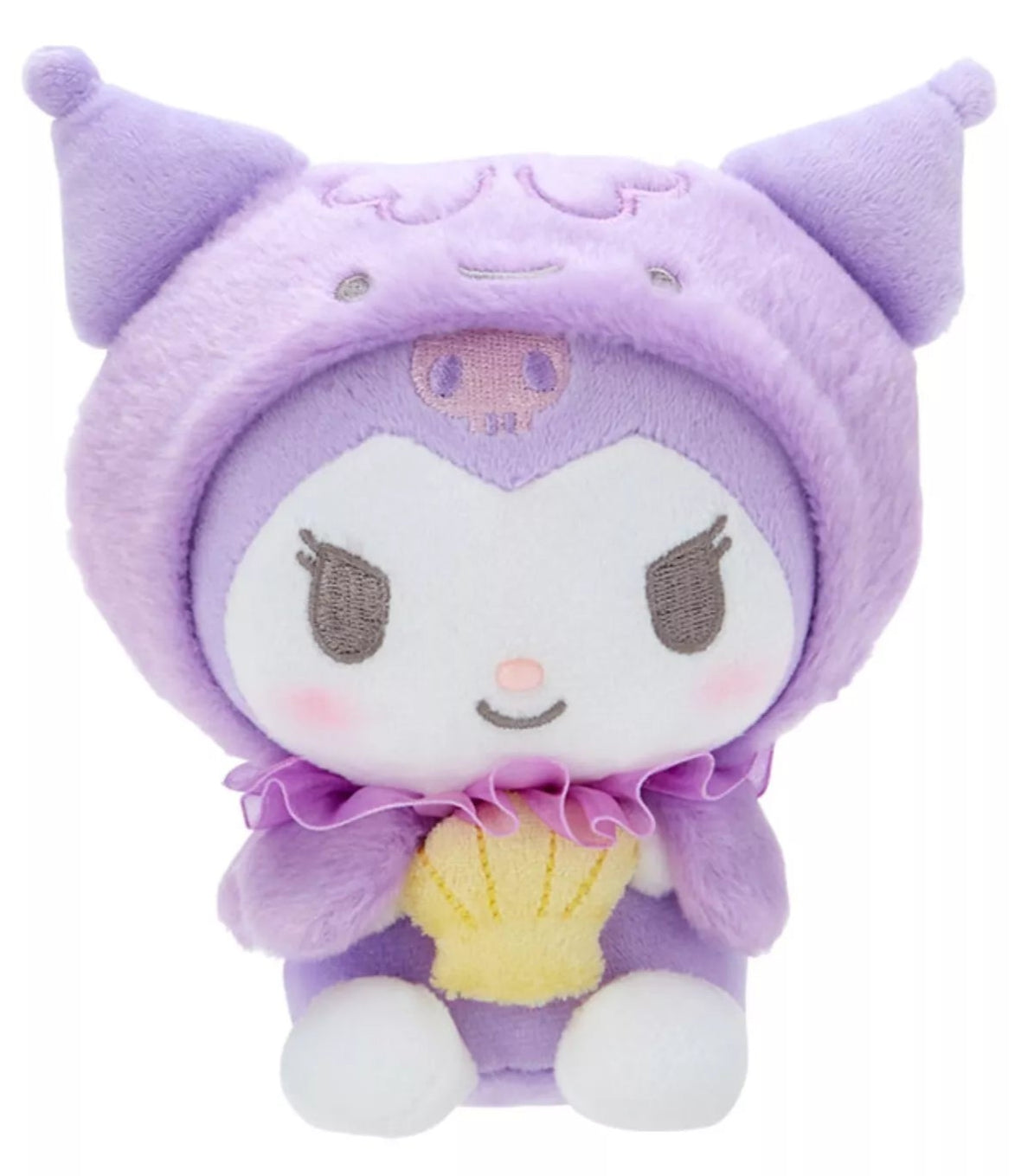 Sanrio brings us a unique collection with their most popular characters dressed as aquatic creatures! This Kuromi the Purple Jellyfish Plushie is absolutely to die for. Combining Kuromi's iconic charm with a super unique jellyfish theme, this plushie is a must-have for any collector.

Kuromi's manifestation as a jellyfish is unexpected and crazy adorable, making this plushie design highly sought after. Its plush pastel colors and soft material add to its irresistible charm. You won't be able to resist cuddl