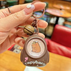 Light-Up Funny Banana Peel Capybara Keychain