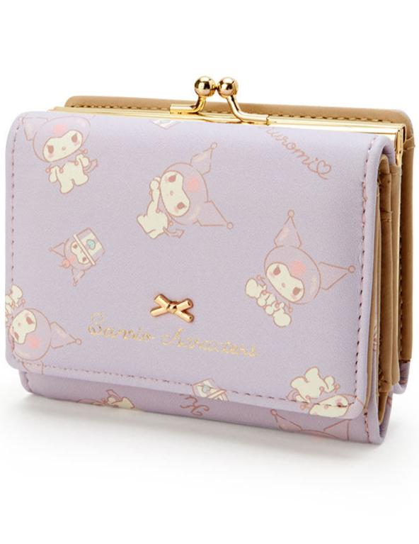 Add a touch of adorable charm to your daily essentials with this YLilac Kuromi Sanrio Gold Bow Wallet! Perfect for fans of the beloved Sanrio character, Kuromi, this wallet is as functional as it is cute.

Featuring Kuromi in a lilac purple design, the wallet is accented with a stylish gold bow and gold clasp, giving it a chic, feminine look.

Made from durable synthetic leather, with multiple compartments for cards, cash, and coins.