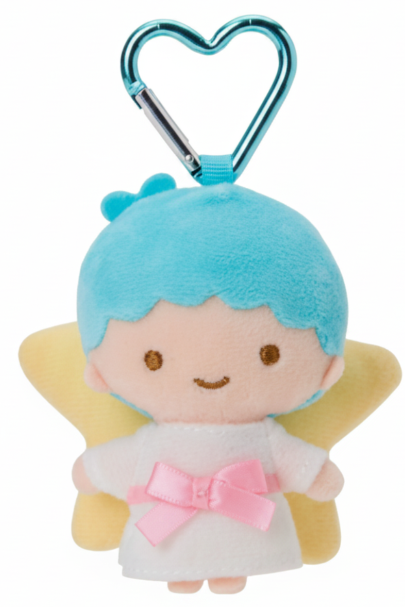 Bring a splash of cuteness to your day with the Little Twin Stars Kiki Mini Mascot Heart Clasp Plush Keychain! Featuring the beloved Kiki character in a mini plush form, this keychain is both adorable and practical. With his cute smile and cheerful demeanor, Kiki is sure to brighten up your keys, bag, or backpack.