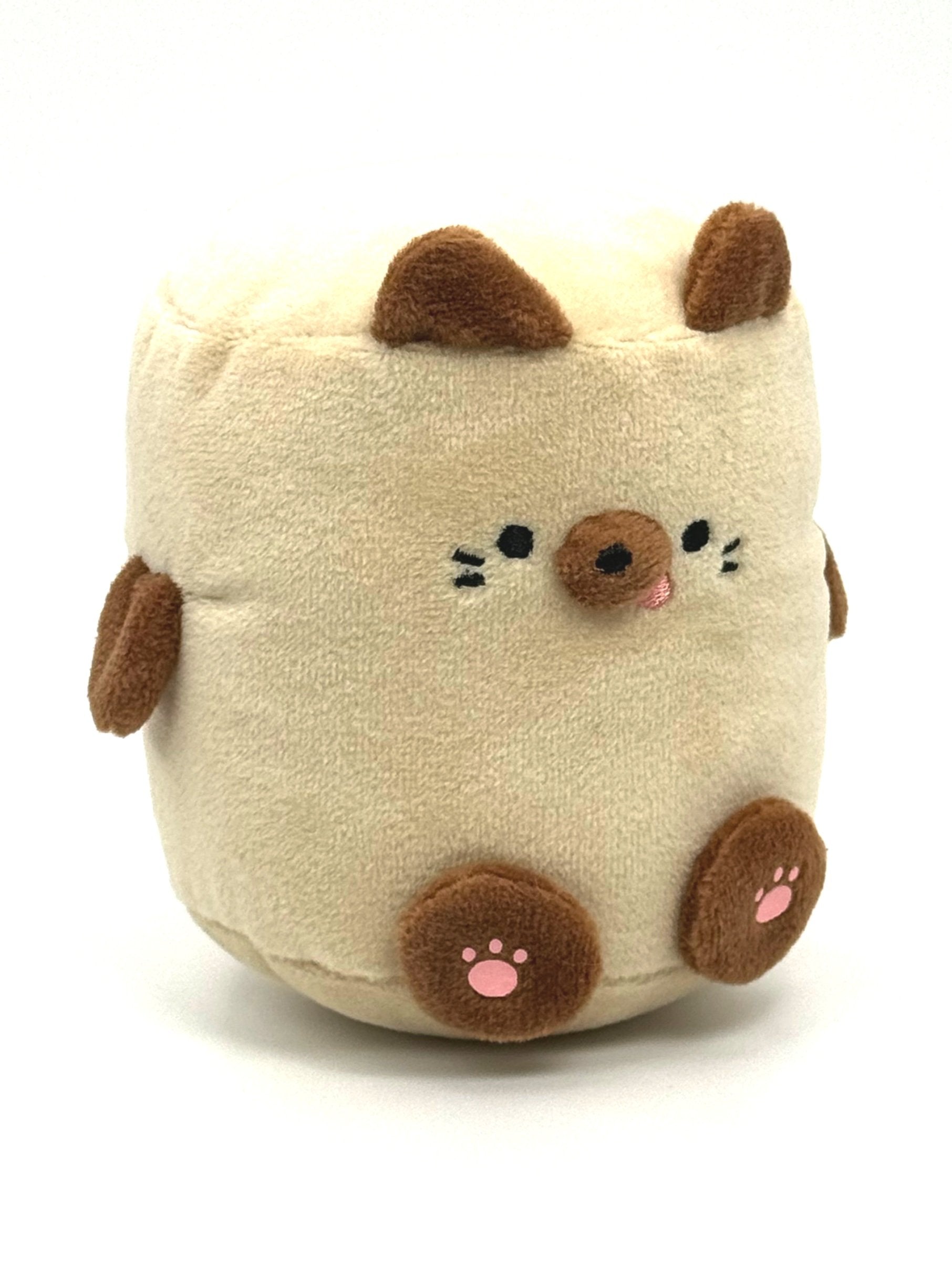 the Marshmallow Kitty Plushie stuffed cats: a delightful fusion of fluffy marshmallow and cuddly cat! Crafted with the softest plush material, these unique and adorable stuffed animals capture the essence of a playful kitten in its round, squishy form. Fun and stackable!