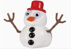 The Melting Snowman comes in a reusable plastic container, so kids can build their own snowman, decorate him, watch him melt, then start the fun all over again. Each snowman putty slime kit includes everything kids need: a hat, googly eyes, nose, pipe, buttons, and stick arms.