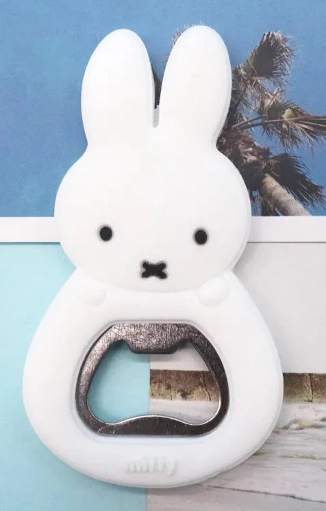 Designed for fans of these beloved Dutch characters, these Miffy &amp; Boris Bottle Openers offer both functionality and a fun aesthetic.

Featuring the iconic bunny and her friendly-faced buddy Boris, these bottle openers are practical and visually appealing. Crafted from durable materials, Miffy's delightful design is sure to catch the eye at any gathering, while the reliable opener also makes quick work of bottle caps, ensuring your drinks are ready to enjoy in no time.