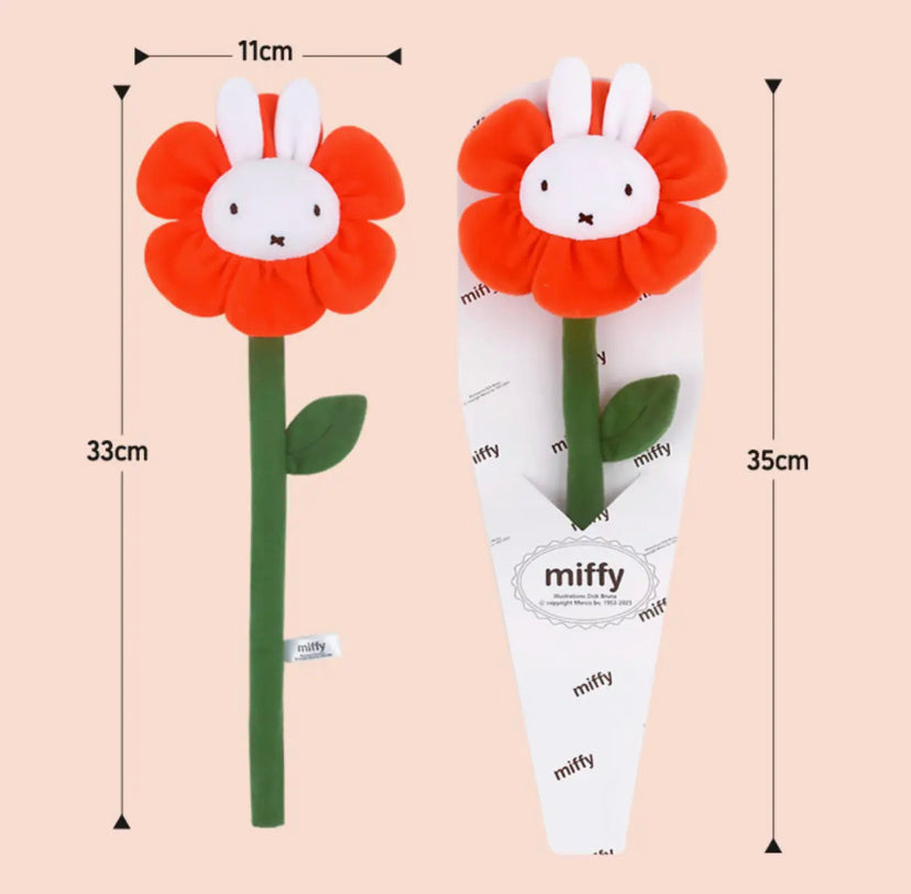 Our Miffy Bouquet Buddies Plush Flowers can be used in a variety of ways to brighten your life- beautify the spaces in your home with a fabulously placed bouquet, wrap it around your daily bag or backpack, or wear it as a fun accessory around your wrist.