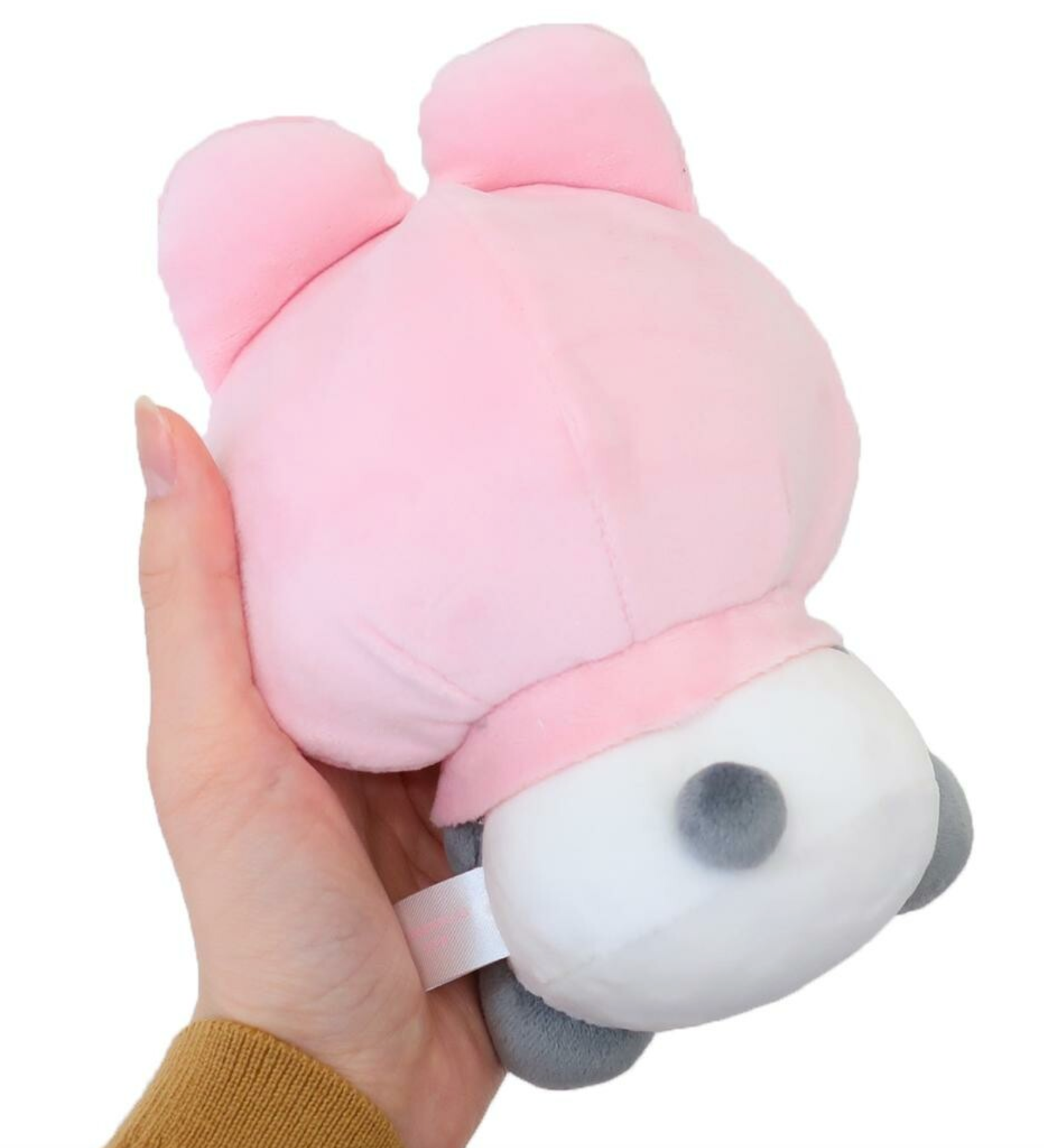 This adorable Mochi the Panda Meets Sanrio My Melody Plushie combines the charming face of Mochi Mochi the Panda with My Melody's signature bow-embellished hood. This plushie is not just a toy; it's a celebration of two beloved characters and a decade of cuteness!