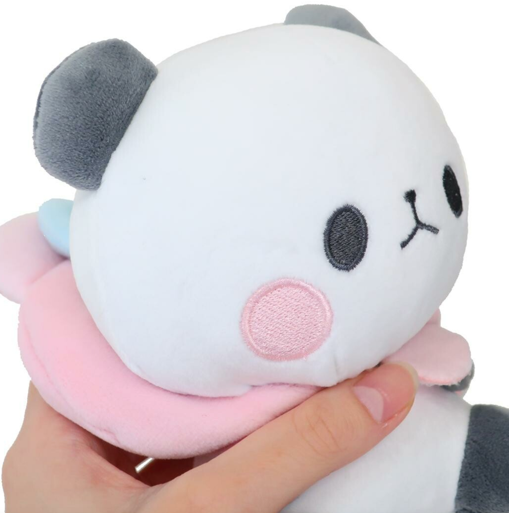 This adorable Mochi the Panda Meets Sanrio My Melody Plushie combines the charming face of Mochi Mochi the Panda with My Melody's signature bow-embellished hood. This plushie is not just a toy; it's a celebration of two beloved characters and a decade of cuteness!