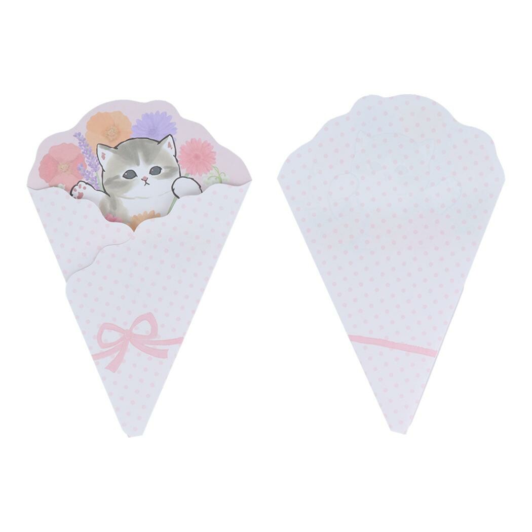 Celebrate cuteness with the Mofusand Pink Flower Bouquet Letter Set, featuring the beloved fluffy cats created by illustrator Juno (Junko Noji). 