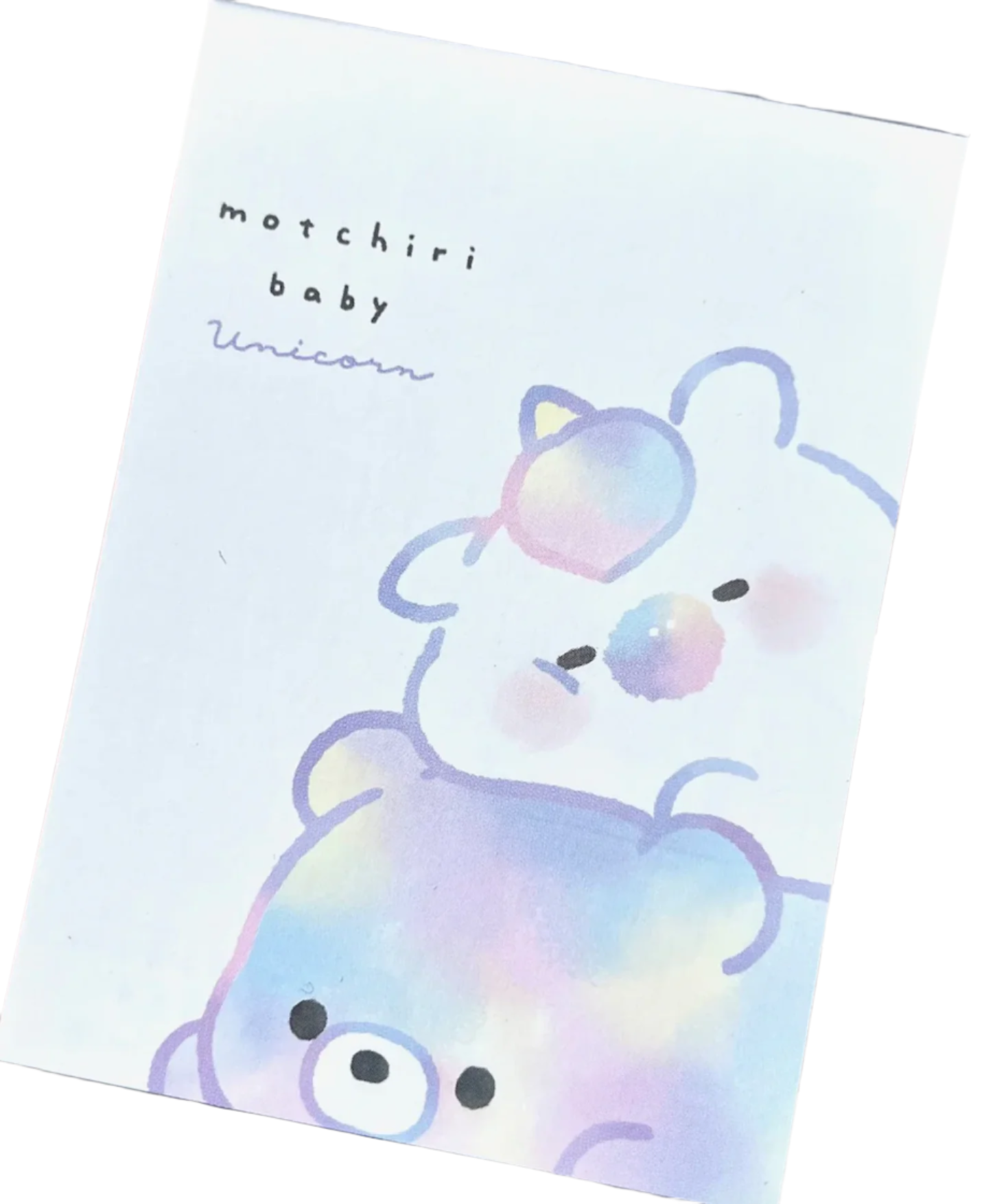 ‘Motchiri’ means ‘fluffy’ in Japanese! These Motchiri Baby Unicorn Kawaii Mini Notepads feature two different designs, printed in full color. Quality binding, yet easy tear-out sheets.  A clear plastic cover protects the notes from creases and accidental scribbles.