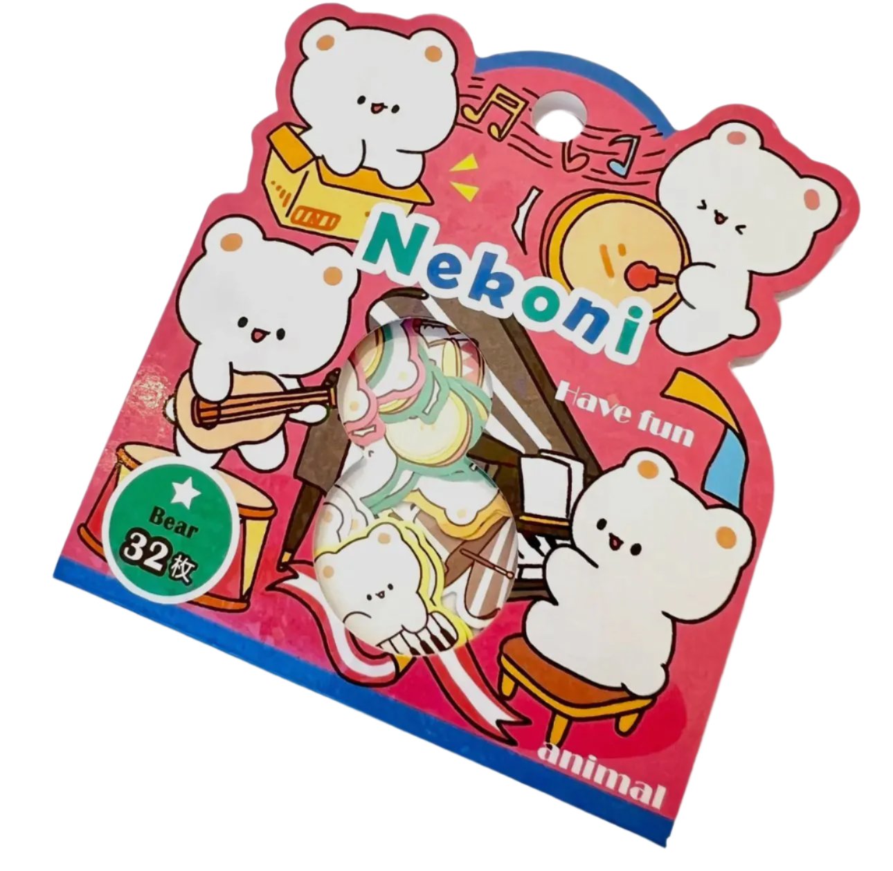 These amazing Musical Bears Kawaii Flake Sticker Bags can add personality to any notes, letters, planners, and more! Get creative and mix and match multiple stickers to create unique new stories. Perfect for all ages especially for high school and college!