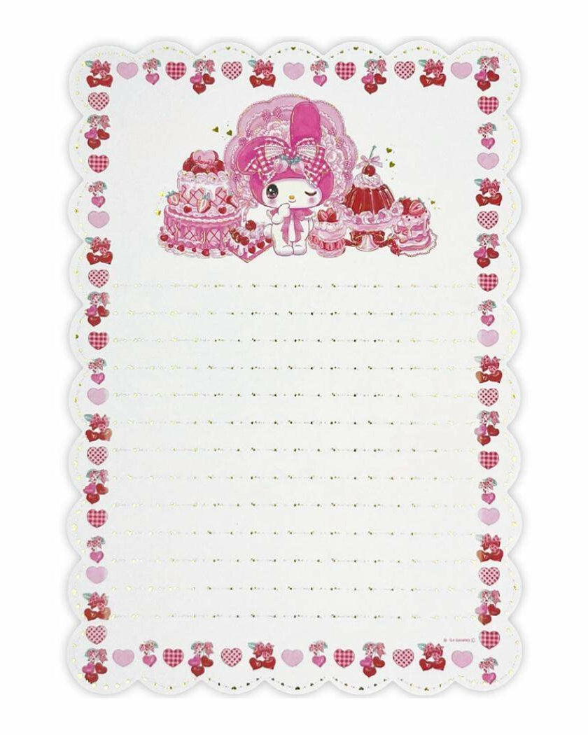 This My Melody Sanrio X Ame No Mori Fumika Collaboration Letter Set blends classic Sanrio charm with the delicate, whimsical style of acclaimed Japanese illustrator Ame No Mori Fumika. The set includes eight sheets of stationery and four envelopes, perfect for handwritten notes, letters, or gifting. Compact and beautifully designed, it’s a collectible piece for fans who love both Sanrio and unique, artistic collaborations.