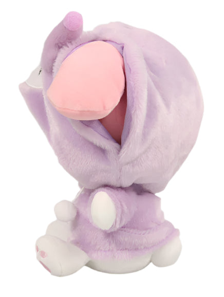 Celebrate the sweetest of friendships with our My Melody Loves Kuromi Friend Purple Hoodie Plushie! This adorable plush features My Melody dressed in a cozy purple hoodie inspired by her friend Kuromi, making it an extra special piece. Crafted from premium soft materials, this heartwarming plushie captures the essence of Sanrio's beloved friendship duo. Whether you're a dedicated collector or simply love the magic of Sanrio friendships, this plush is perfect for cuddles and display. 