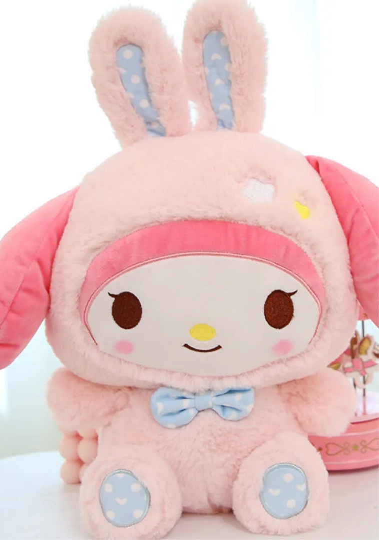 My Melody Polka Dot Pink Bunny Plushie