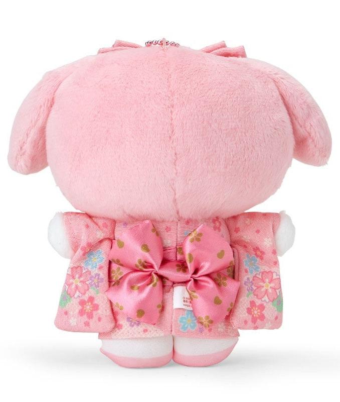 Celebrate Japanese tradition and My Melody's timeless sweetness with this luxurious plush keychain! Dressed in a beautifully detailed pink floral kimono, My Melody embodies sophistication with her antique-style bow, golden flowers, and intricate floral patterns. Her&nbsp;outfit is complete with a matching obi sash.

This absolutely gorgeous and unique piece is the perfect addition to any Sanrio collection and a delightful way to bring a piece of Japanese culture into your style.&nbsp;Perfect for fans of My 