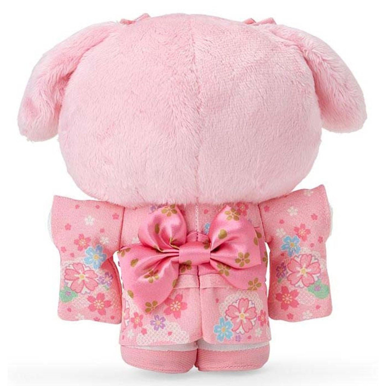 Celebrate Japanese tradition and My Melody's timeless sweetness with this luxurious plushie! Dressed in a beautifully detailed pink floral kimono, My Melody embodies sophistication with her antique-style bow, golden flowers, and intricate floral patterns. Her outfit is complete with a matching obi sash.

This absolutely gorgeous and unique plushie is the perfect addition to any Sanrio collection and a delightful way to bring a piece of Japanese culture into your home. Perfect for fans of My Melody and Japan