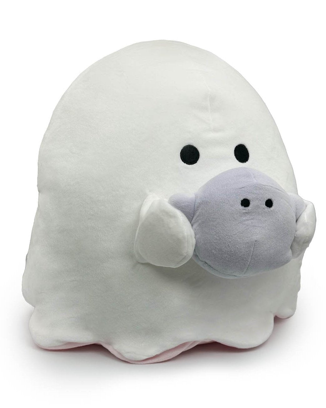 Obakane (also Obakenu) - one of Japan’s popular and emerging new series in the kawaii world!  Die by the power of cuteness and promptly resurrect by the power of said cuteness with this giant ghost plushy. Donning classic white ghostly garb holding purple plushy friend, the owner of this Obakane Classic Funky Ghost Large Plushie completes the charming trio.