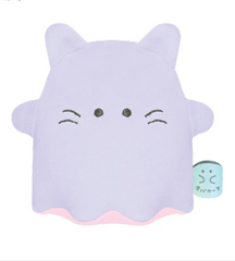 The Obakane Funky Purple Cat Ghost Plushie is dressed in the purr-fect disguise - this delightful purple cat ghost plushie combines the whimsical charm of a ghost with the adorable appeal of a feline friend.