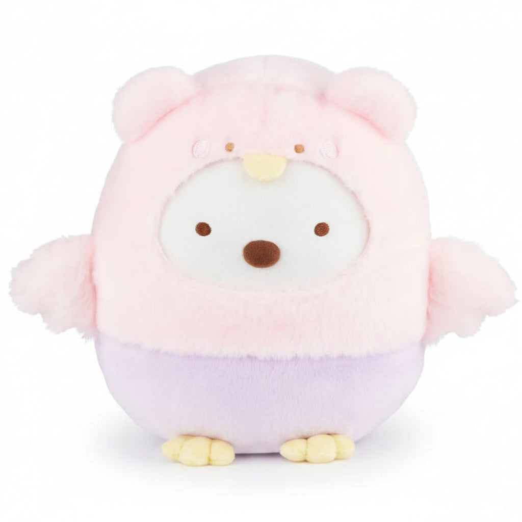 Bundle up for the cutest little adventure with our Owl Bear Shirokuma Pink Plush! Shirokuma is dressed in an irresistibly soft pink owl costume, complete with tiny wings, embroidered details, and a sweet pastel lavender belly. With its round, cuddly shape and gentle colors, this plush makes an adorable companion for snuggling, displaying, or adding a cozy touch to your collection.