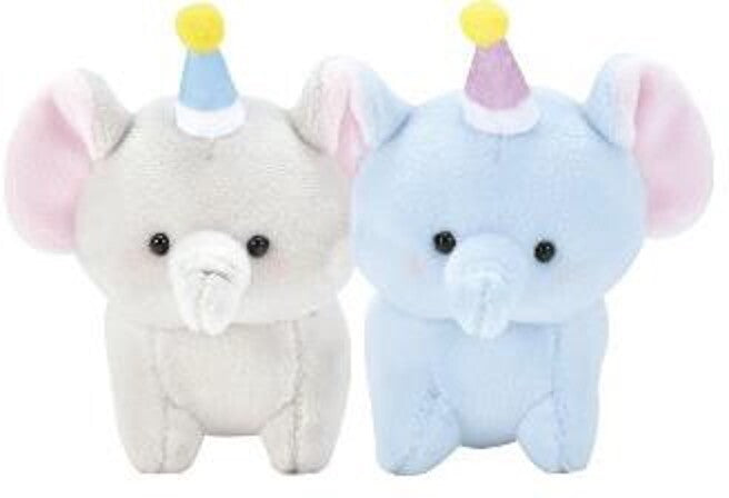 Celebrate life, parties, friendships-- everything!-- with these Party Hat Elephant Buddies Plush Keychains! These adorable mini plush keychains feature cute elephants dressed in colorful party hats, bringing joy and festivity wherever they go.