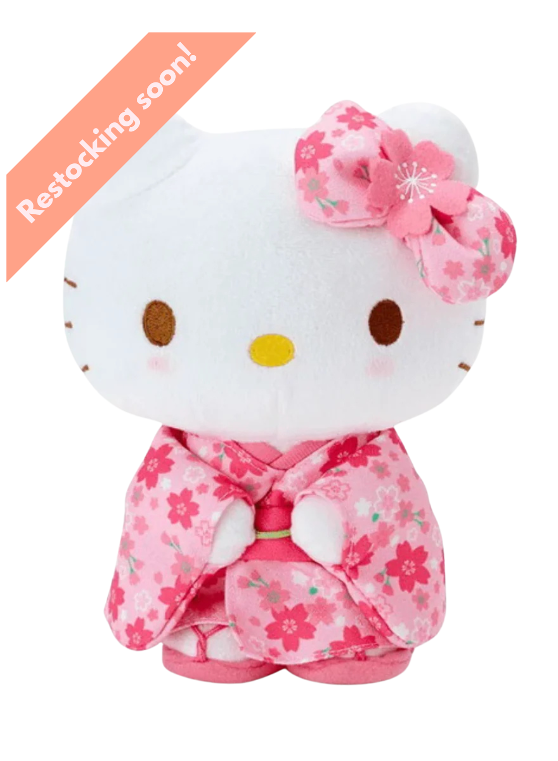 The legendary Hello Kitty appears in many forms and never disappoints. Presented here as a high quality plushie, Hello Kitty’s traditional Japanese style cherry blossom kimono and matching sakura bow will charm owners for years to come.

Sanrio collectors, grab this special Pink Cherry Blossom Kimono Hello Kitty Plushie while supplies last!