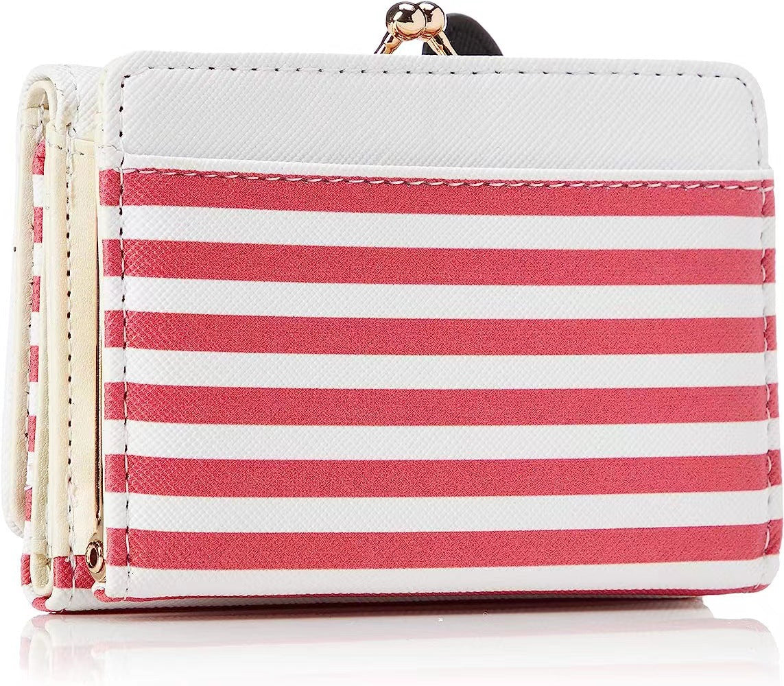 Add a touch of adorable charm to your daily essentials with this Pochacco Face Red &amp; White Striped Wallet! Perfect for fans of the beloved Sanrio character, Pochacco, this wallet is as functional as it is cute.

Featuring Pochacco in a classy but fun red striped design, the wallet is accented with a stylish gold clasp, giving it a chic, feminine look.

Made from durable synthetic leather, with multiple compartments for cards, cash, and coins.