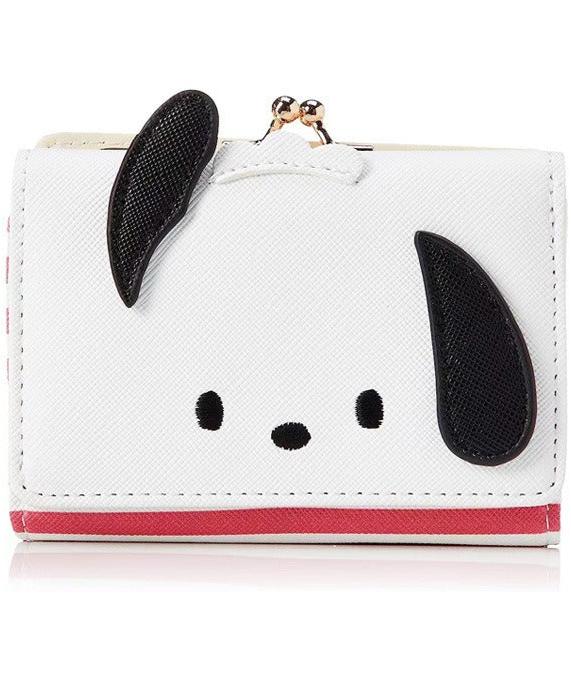 Add a touch of adorable charm to your daily essentials with this Pochacco Face Red &amp; White Striped Wallet! Perfect for fans of the beloved Sanrio character, Pochacco, this wallet is as functional as it is cute.

Featuring Pochacco in a classy but fun red striped design, the wallet is accented with a stylish gold clasp, giving it a chic, feminine look.

Made from durable synthetic leather, with multiple compartments for cards, cash, and coins.