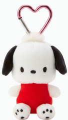 Bring a splash of cuteness to your day with the Pochacco Mini Mascot Heart Clasp Plush Keychain! Featuring Sanrios very own Pochacco the beloved dog character in a mini plush form, this keychain is both adorable and practical. With his laid back demeanor, Pochacco is sure to brighten up your keys, bag, or backpack.