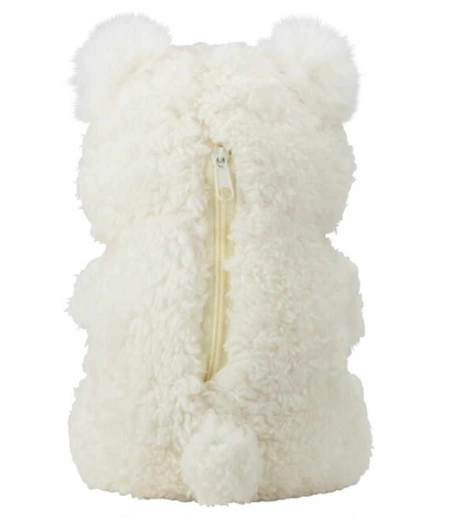 So fluffy, soft and fuzzy, inspiring peace and contentment, this Polar Bear Plushie with Hidden Zip Pouch is great for hugging, lying down on, and even holding a few items in its back zip pouch. Keep your things safe at home or take on the go!