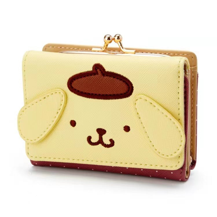 Pompompurin Face Yellow Polka Dot Print Wallet