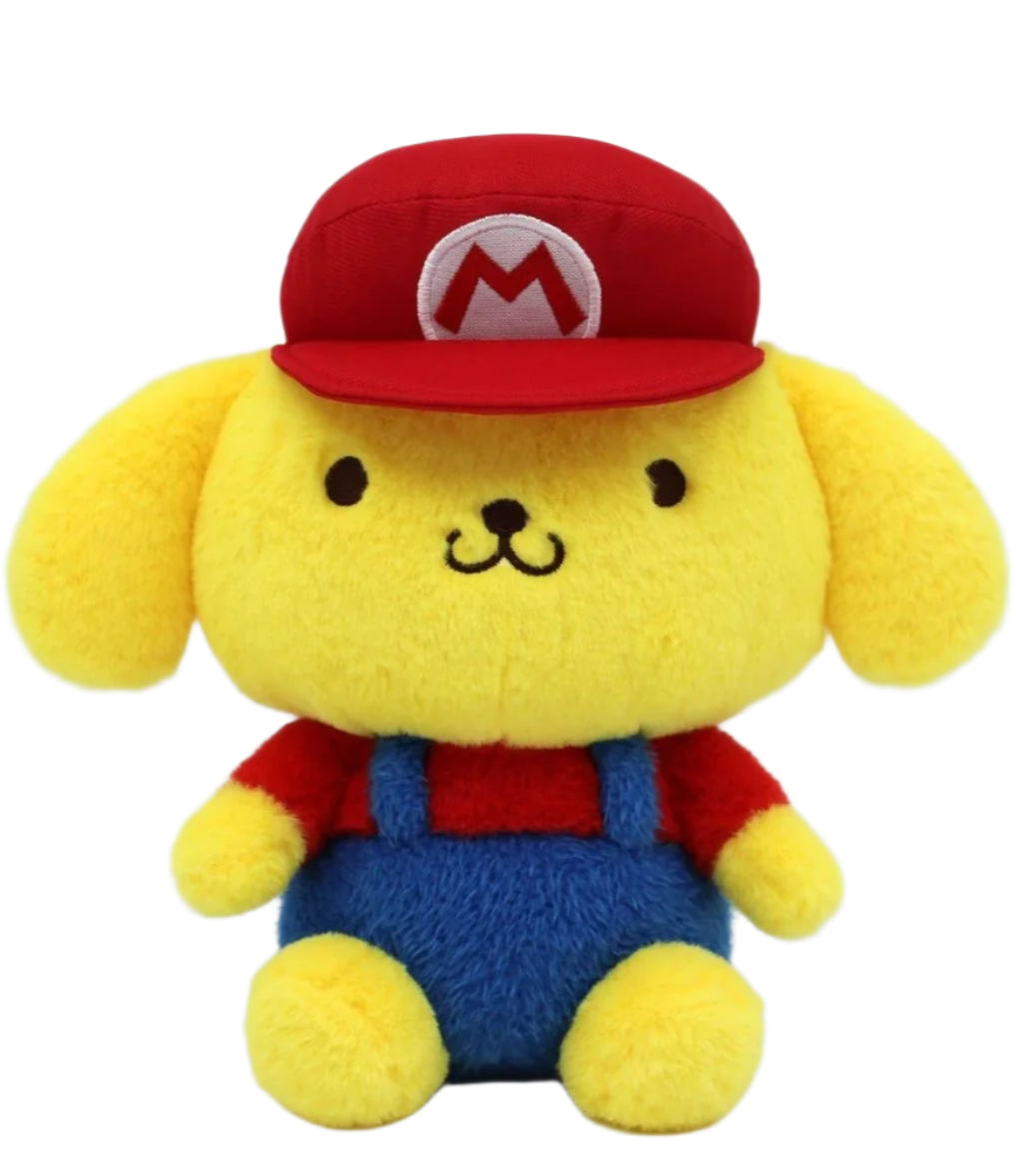 When legends of fun and legends of cute collide, the result is a new, irresistible mashup. Look no further than these Mario Brothers x Sanrio Mash-up Plushies as proof.&nbsp;

Sanrio’s titans, Pochacco, Pompompurin, My Melody and Cinnamoroll, fabulously don the signature gear (hat and overalls) of Nintendo’s most famous plumber-gone-go kart-racer-gone-smash-bro, Mario! With a soft exterior and embroidered faces, they’re perfect for hugging or displaying proudly in any game room.