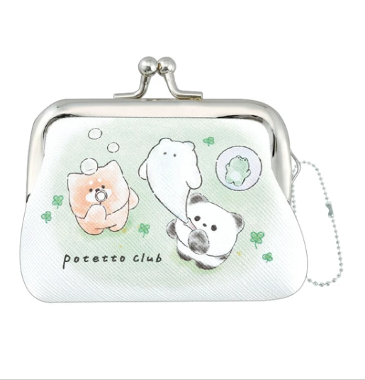 Got some loose change rattling around in your cupholder or on your floor? Why not give those pennies a comfy new home in this Potetto Club Bubble Fun Coin Purse?  This cute ball clasp coin purse features adorable and plump Potetto Club characters having a blast. Plus, with its attachable ball chain, you can easily add it to your bag and store whatever small items you might have!  