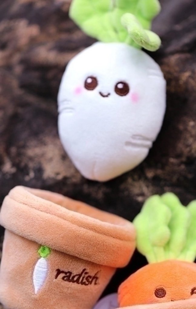 Our playful Potted Radish Plushies make for a delightful cuddly pal and a worthy addition to any nature enthusiasts soft toy collection!