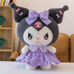 This lovable plushie features Kuromi, the cheeky Sanrio icon, dressed in a delightfully feminine purple dress that highlights her playful yet edgy personality. Bows on her head, along her ears, and on her dress, plus a blushing expression are almost too much cute for one plush!

Perfect for Sanrio fans of all ages, this Pretty in Purple Kuromi Plushie is great for treating yourself or gifting a loved one, Kuromi brings a touch of whimsy and attitude to your day!