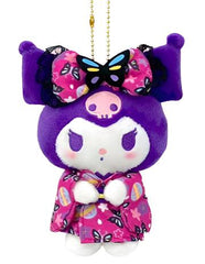 Purple Butterfly Kimono Kuromi Plush Keychain