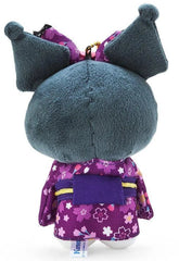 Suppose you miss the beauty of spring and the lovely fragrance of cherry blossoms. Have it forever with the Purple Sakura Flower Kuromi Kimono Plush keychain, an enchanting mix of traditional Japanese elegance and kawaii charm. This mascot keychain is made from soft, huggable material, which is perfect for adding a cute touch to your on the go vibe.

Kuromi looks ever so classy in her detailed kimono and lovely purple bow making her as sweet as a flower. The elegent purple color and delicate sakura motifs