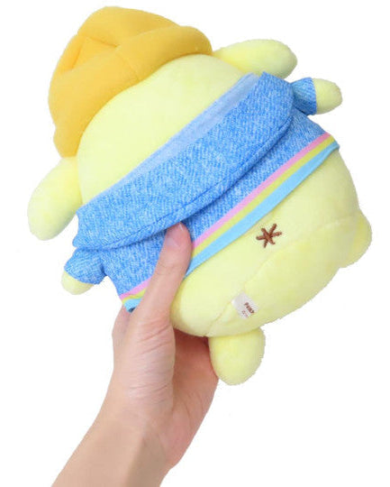 This rare club cutie heisei heart-pounding memories Pompompurin plushie is dressed to impress in his adorable and cozy blue jacket and stylish orange beanie for some extra swag. He’s got that perfect mix of retro charm, cozy vibes, and street-style swagger that makes him stand out in any Sanrio collection. Whether he’s hanging out on your shelf or tagging along for an adventure, Pompompurin plushie is ready to bring some swagger wherever he goes!