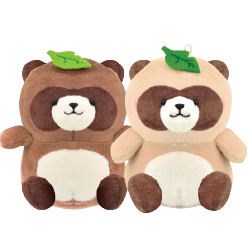 A pair of plush raccoon keychains for you and a friend - or double the delight for you alone. Magnetic cheeks allow for these 2 cutie buds to nuzzle together, attached at the face. The Raccoon Twins Magnetic Hanging Plushies fit in the palm of your hand. Comes with a ball chain for attaching to keychains, rearview mirrors, and the like.