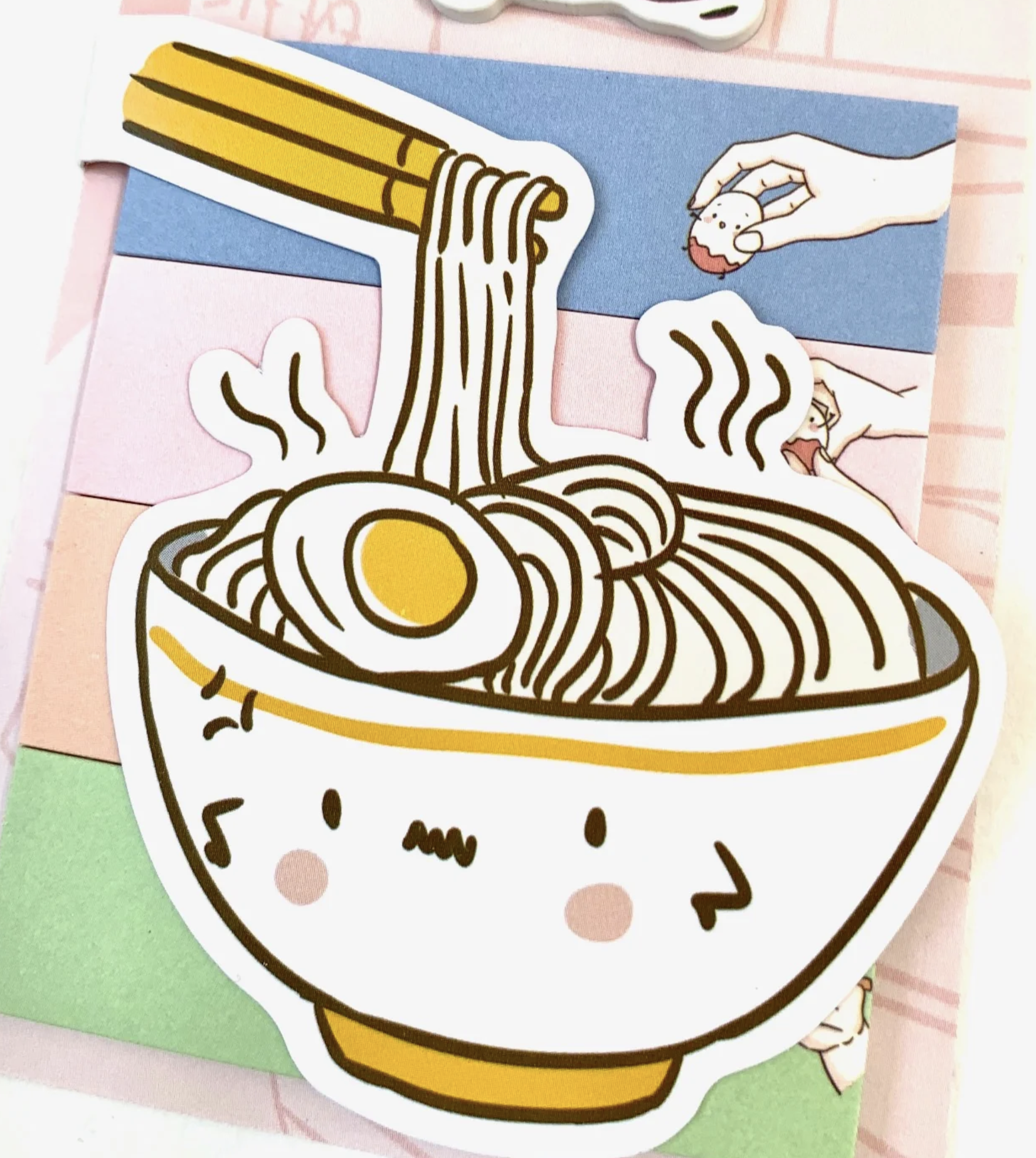 These little Ramen Noodle Kawaii Sticky Index Notes are a delightful and perfect way for literally ‘keeping tabs’ on your life! Just right for students from elementary, high school, to college, or for anyone who wants to stay organized, mark notes, set daily reminders, or keep your place in a book or ‘zine!