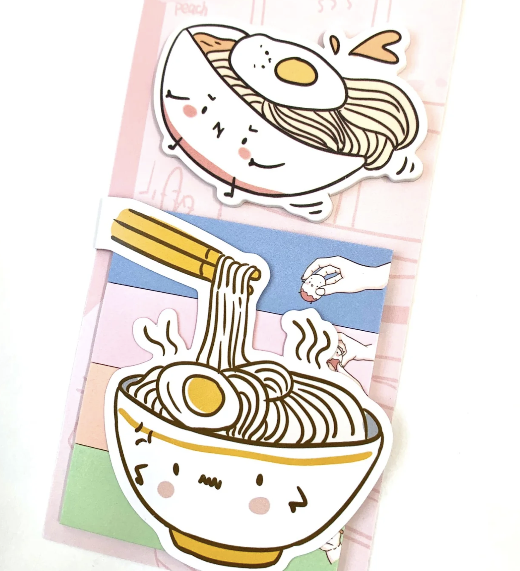 These little Ramen Noodle Kawaii Sticky Index Notes are a delightful and perfect way for literally ‘keeping tabs’ on your life! Just right for students from elementary, high school, to college, or for anyone who wants to stay organized, mark notes, set daily reminders, or keep your place in a book or ‘zine!