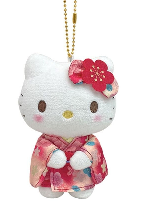 The legendary Hello Kitty appears in many forms and never disappoints. This Red Cherry Blossom Kimono Hello Kitty Plush Keychain features high quality plush material and high quality fabric. Not to mention she is dressed in traditional Japanese cherry blossom kimono and matching sakura bow, that will charm owners for years to come.