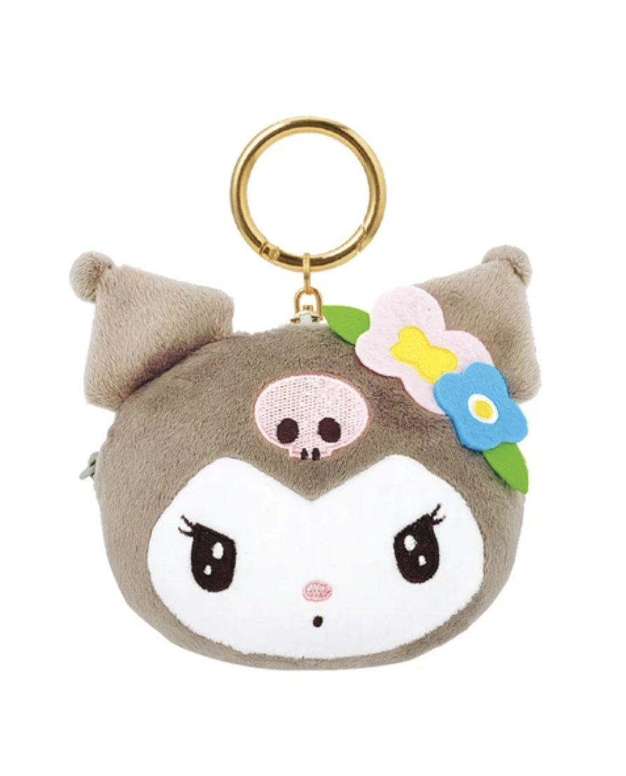 The classic Sanrio characters you know, just with added retro flair! This Retro Pop Kuromi Pouch Keychain can be clipped on your keys or bag for an extra cute touch.  The dainty touch of flowers in her hair furthers the sweetness of Kuromi's adorable expression! This keychain even comes with a small pouch for storing little items, adding cuteness to your purse and providing extra storage.