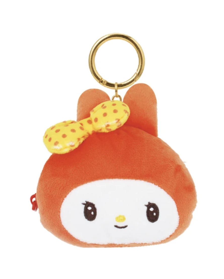 The classic Sanrio characters you know, just with added retro flair! This Retro Pop My Melody Pouch Keychain can be clipped on your keys or bag for an extra cute touch.  The cheerful citrus color palette furthers the sweetness of My Melody's adorable expression! This keychain even comes with a small pouch for storing little items, adding cuteness to your purse and providing extra storage.