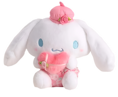 This delightful plushie combines Cinnamoroll’s happy-go-lucky personality with a romantic twist, featuring a design inspired by roses and chocolates. Perfect for fans of Sanrio who love over-the-top sweetness, the Roses 'n Chocolates Cinnamoroll Plushie combines classic floral rose patterns with Cinnamoroll’s signature sweet ‘tude.

It’s the perfect blend of classic style and Sanrio cuteness!