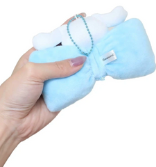 Classic Sanrio characters are featured as their adorable selves, plush style, at the center of a cutie pie bow. The embroidered character name really elevates this Big Bow Cinamoroll Plush Keychain