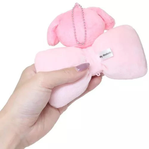 Classic Sanrio characters are featured as their adorable selves, plush style, at the center of a cutie pie bow. The embroidered character name really elevates this Big Bow My Melody Plush Keychain