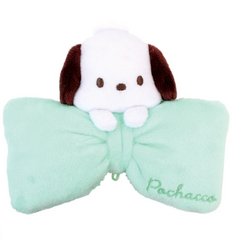 Classic Sanrio characters are featured as their adorable selves, plush style, at the center of a cutie pie bow. The embroidered character name elevates this Big Bow Pochacco Plush Keychain