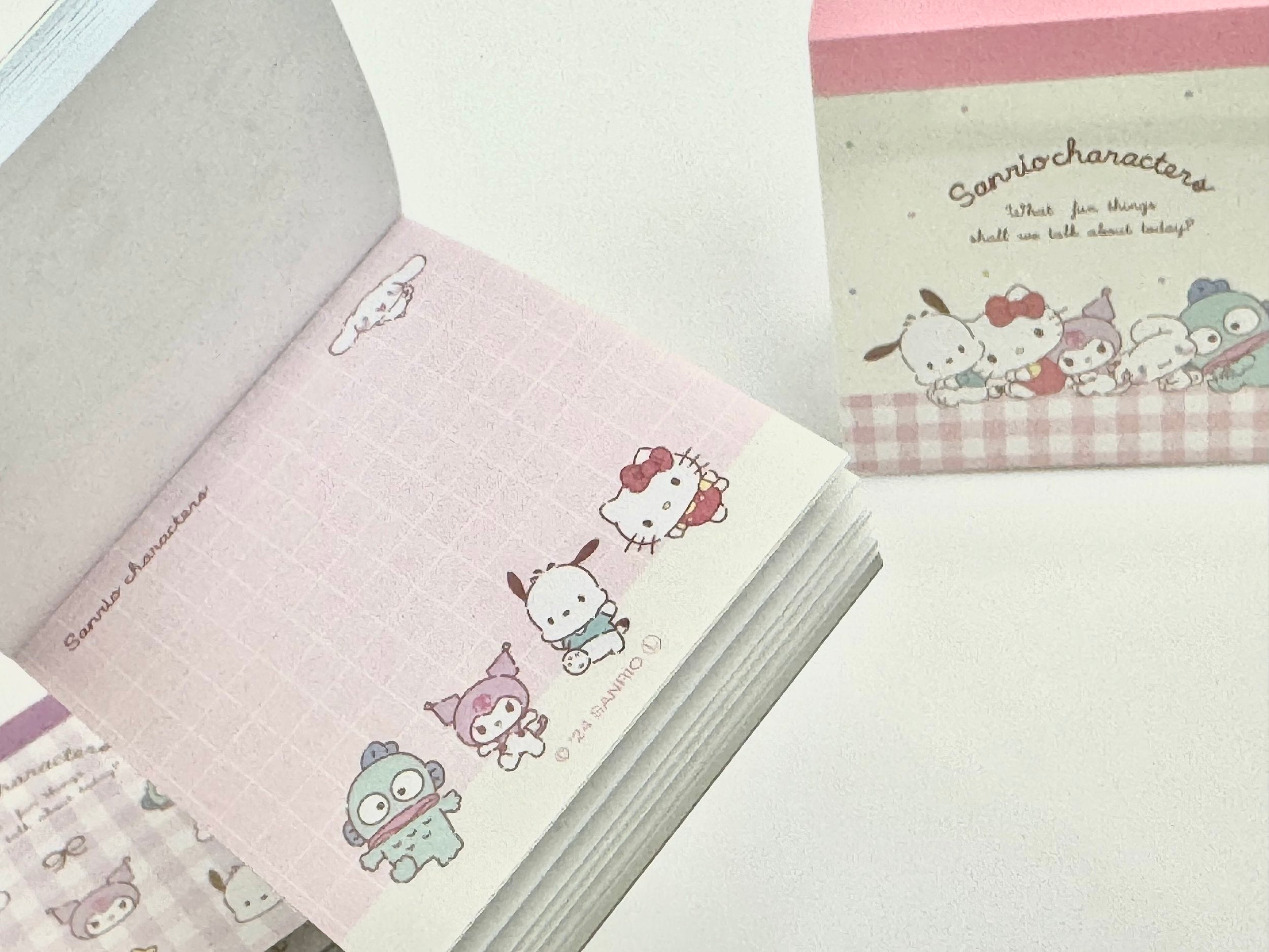 Check out these Sanrio Characters 3-Pack Square Notepads, a delightful addition to your stationery collection that combines functionality with a feast of adorable Sanrio characters! Functional for so many daily uses, but also pleasingly cute to look at on your office desk or around your home.