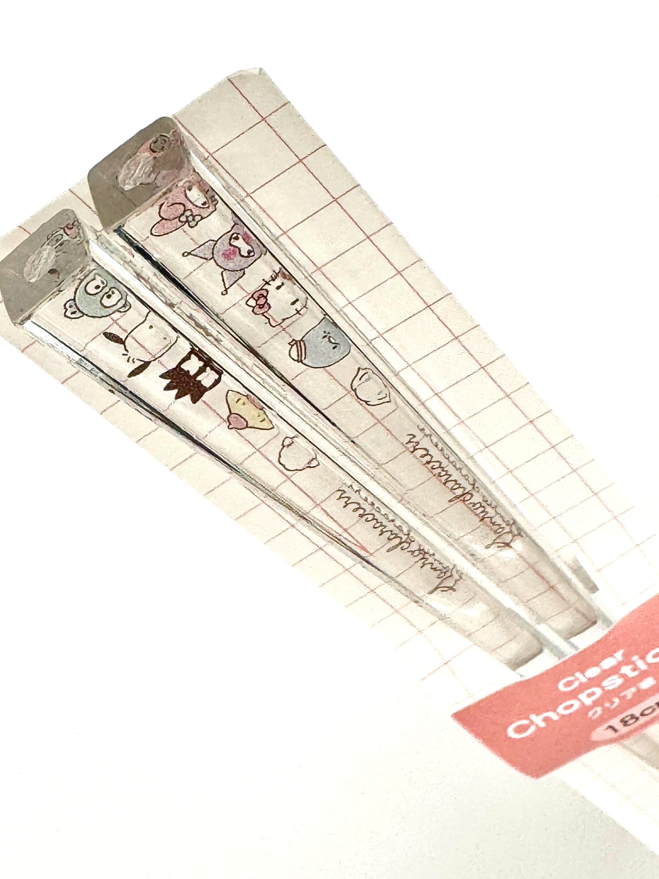 These Sanrio Characters Clear Design Chopsticks are fabulously fun whether used in a home setting or in a lunch box to give school days some much needed excitement! The chopsticks showcase the beloved Sanrio characters in a clear and transparent design, giving each cute lil dude an extra dimension as you enjoy your meal!